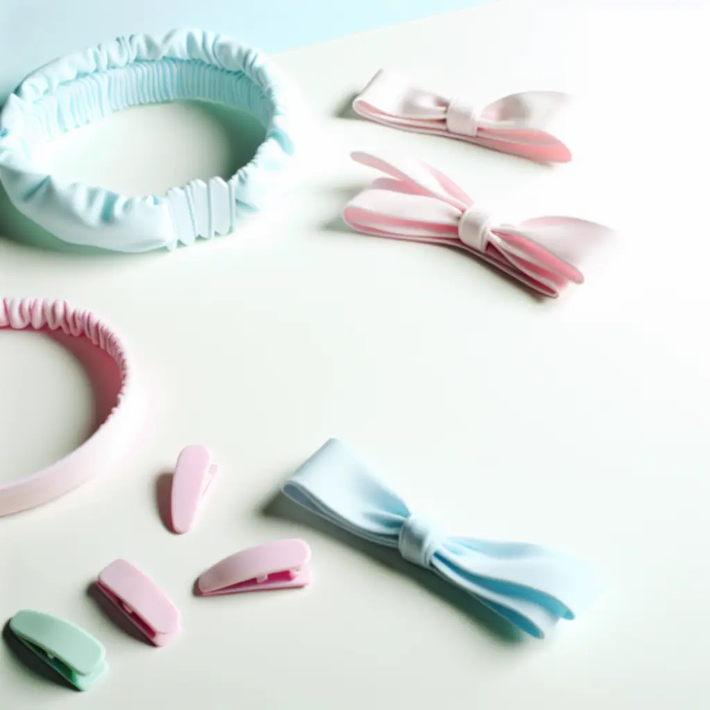 Opaska i spinki do włosów dla dzieci w kolorach pastelowych