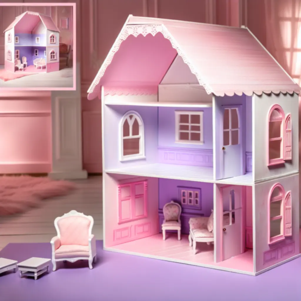 Domek dla lalek PastelHome z wyposażeniem