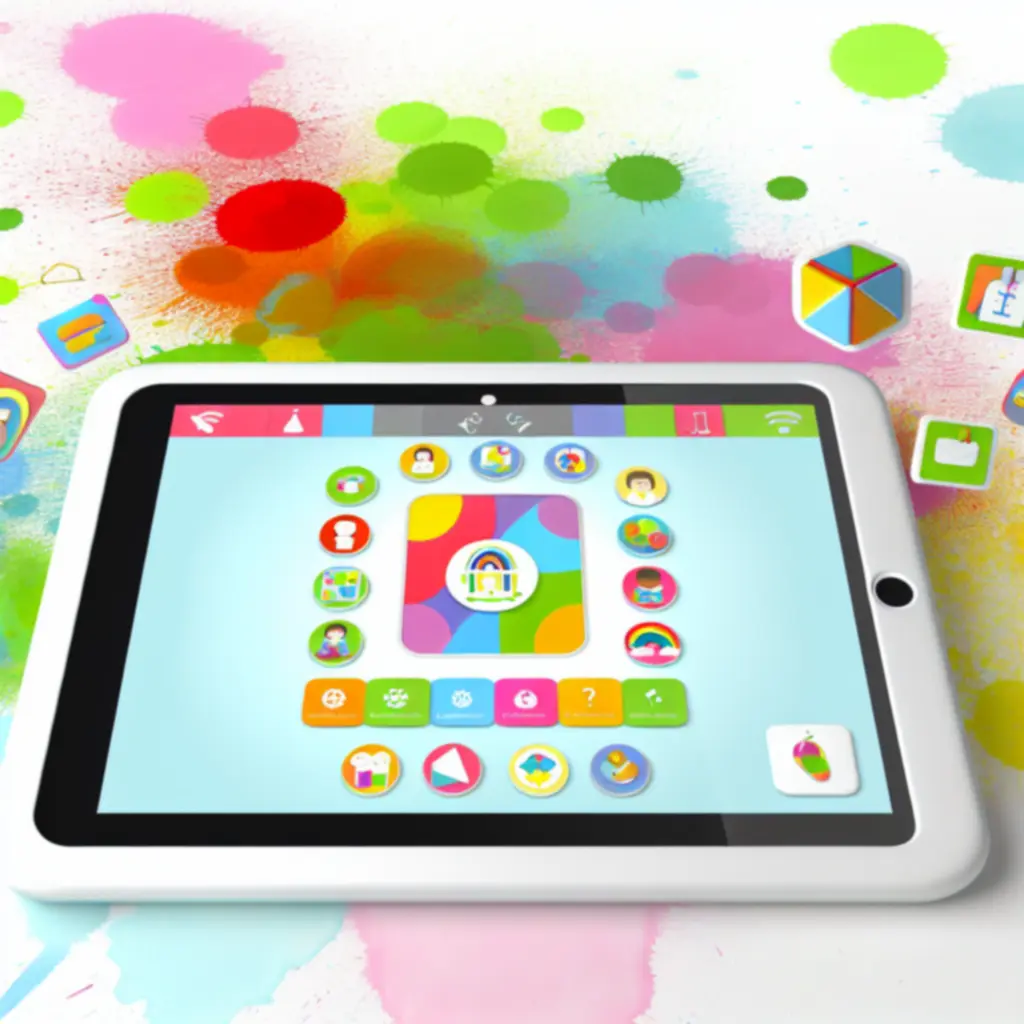 Tablet edukacyjny dla dzieci z kolorowym interfejsem