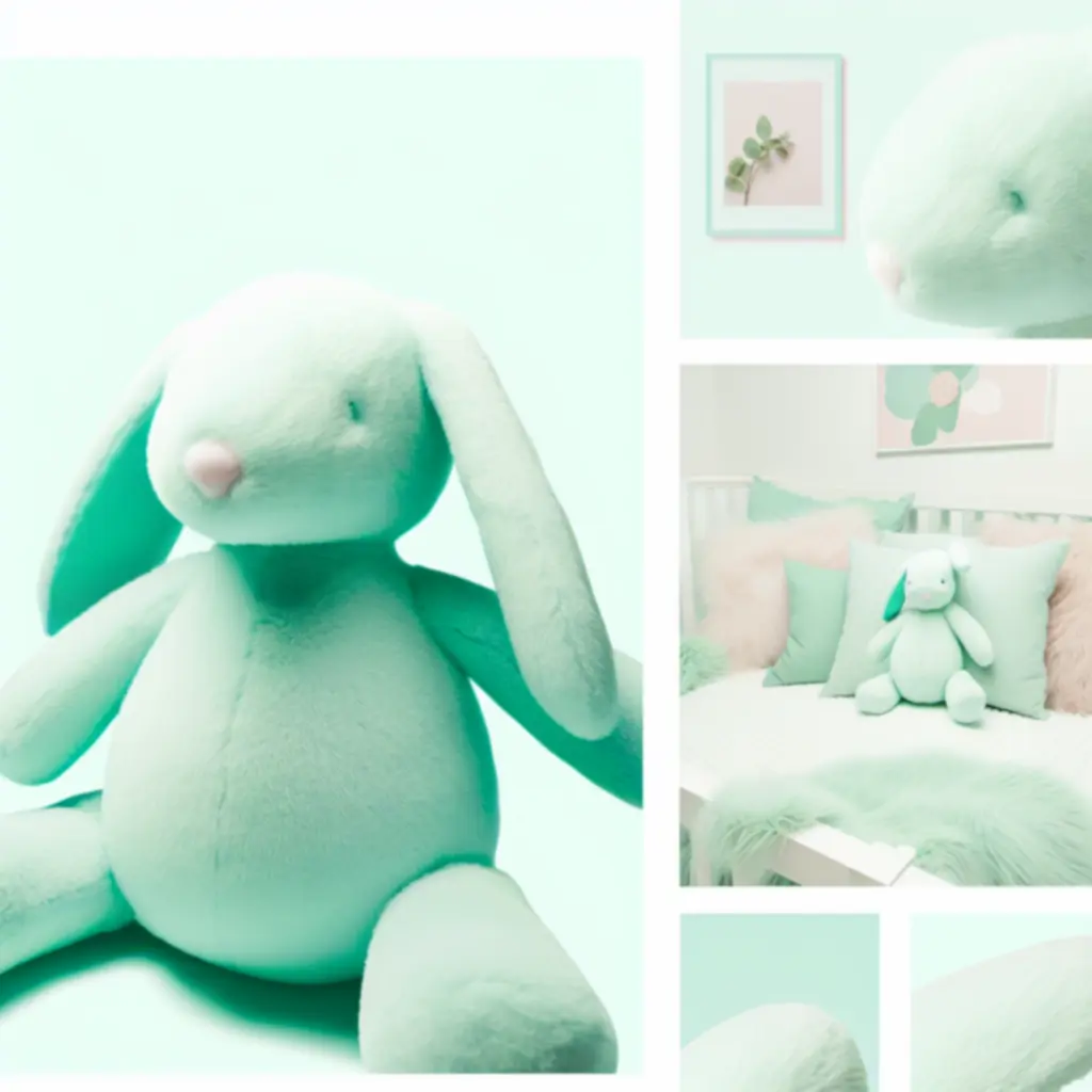 Pluszowy królik w kolorze mięty