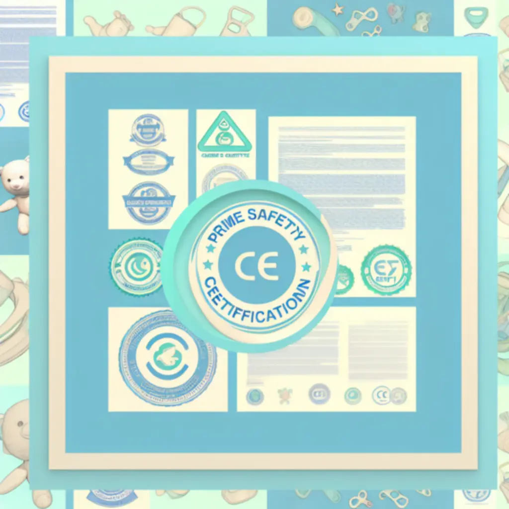 Ilustracja certyfikatów bezpieczeństwa produktów dziecięcych